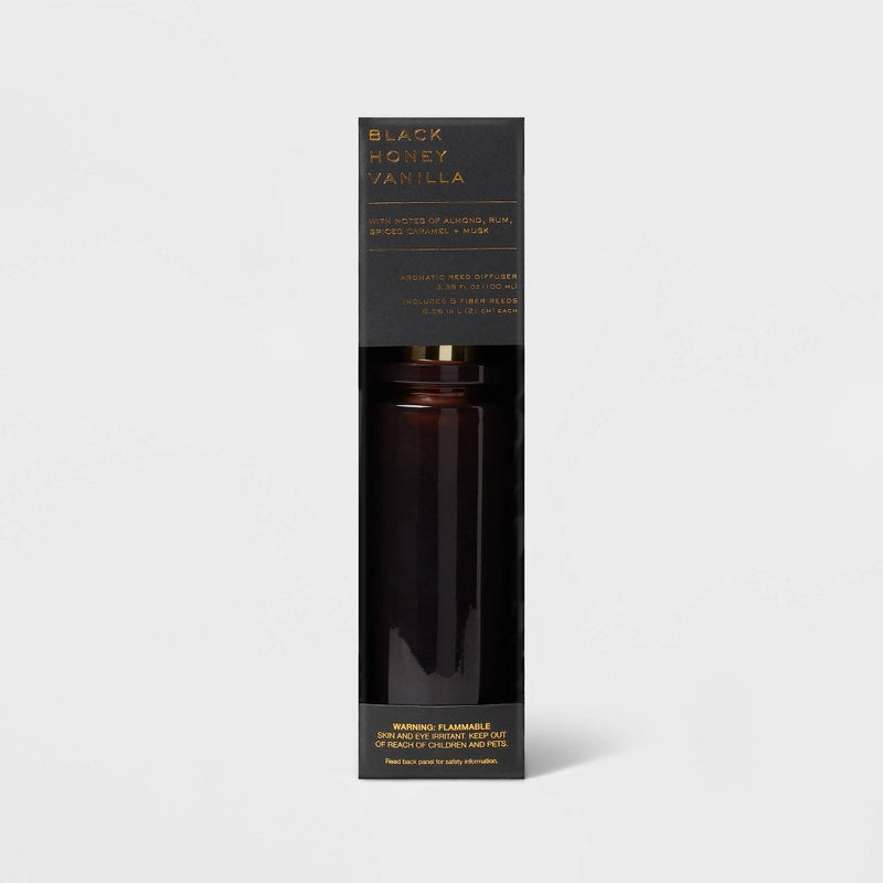 100ml Oil Fiber Reed Diffuser Black Honey Vanilla Plum Purple - Threshold™