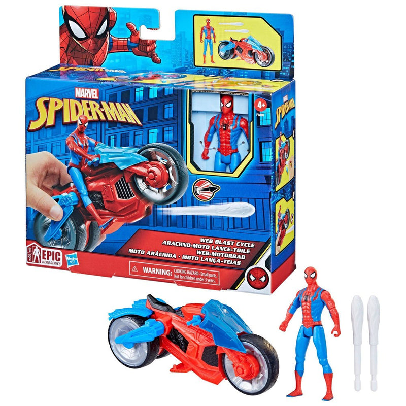 Marvel Spider-Man Epic Hero Series Web Blast Cycle and Action Figure