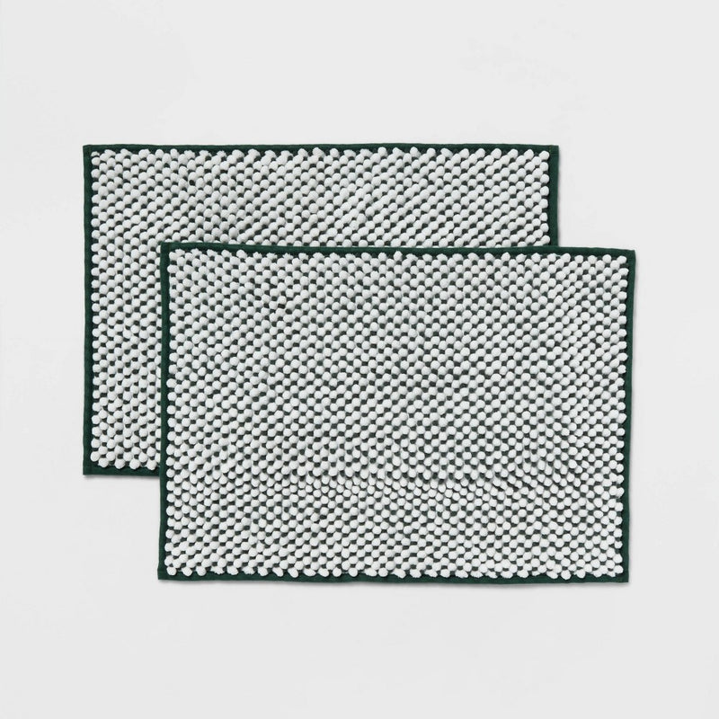 2pk 17"x24" Rug Set Dark Green - Room Essentials™