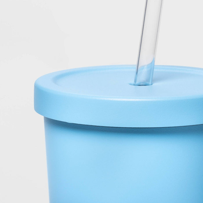 20oz Stainless Steel Tumbler with Straw Light Blue - Sun Squad™