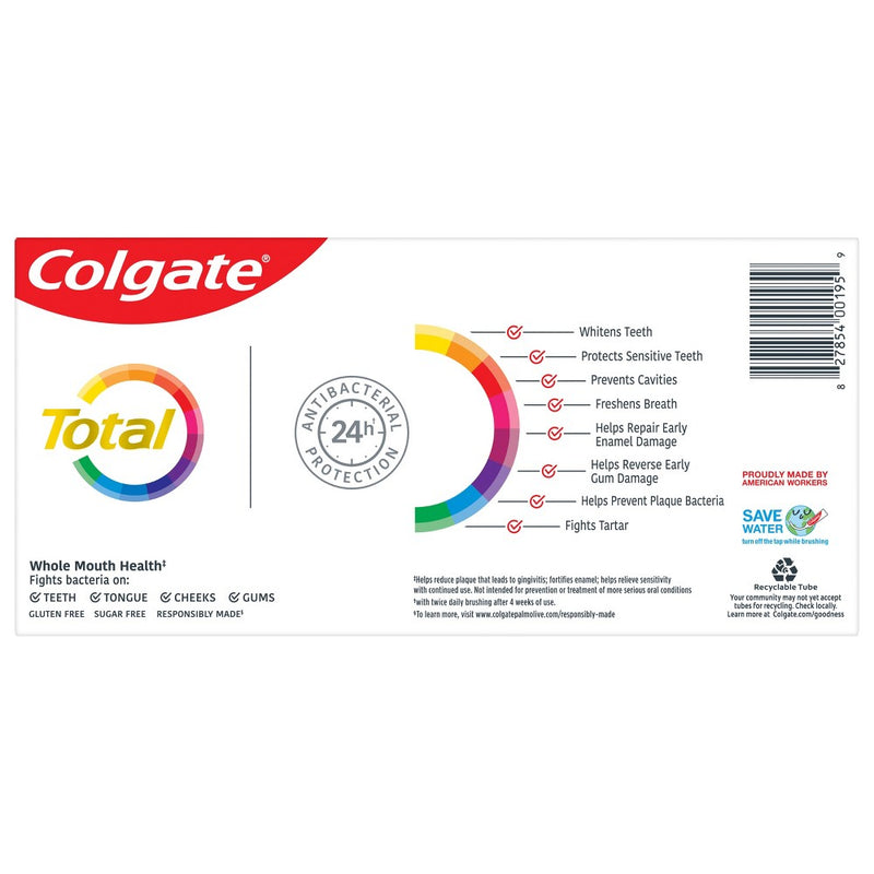Colgate Total Fresh Stripe Toothpaste Gel - Fresh Mint Stripe Gel - 5.1oz/2pk