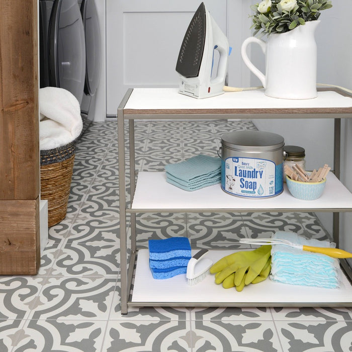 Con-Tact Brand Non-Adhesive Simple Elegance Shelf Liner - White Herringbone (18"x5')