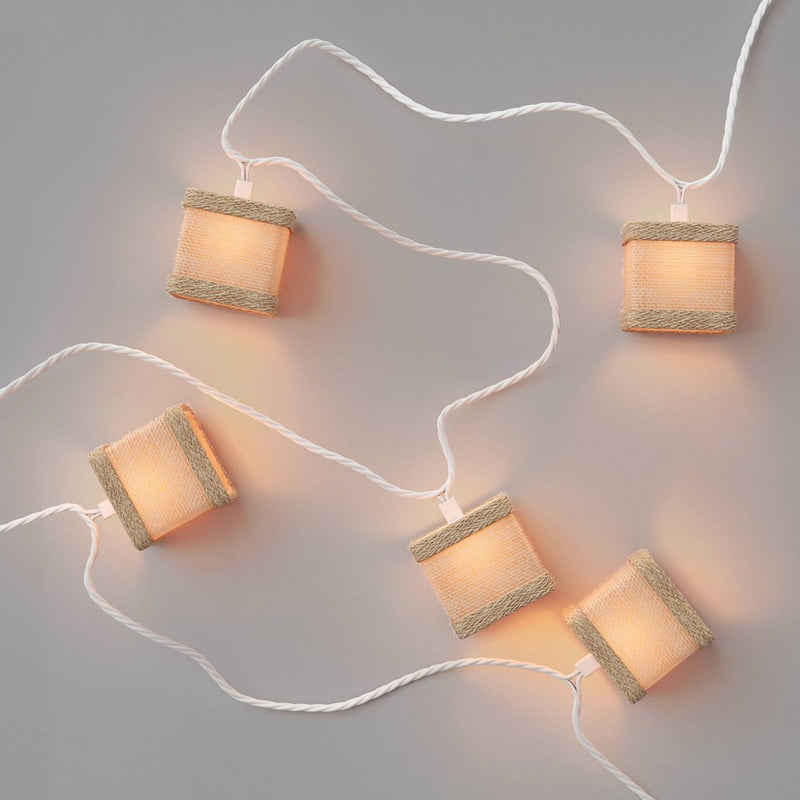 10ct Boho Square Lantern String Lights - White Wire - Threshold™