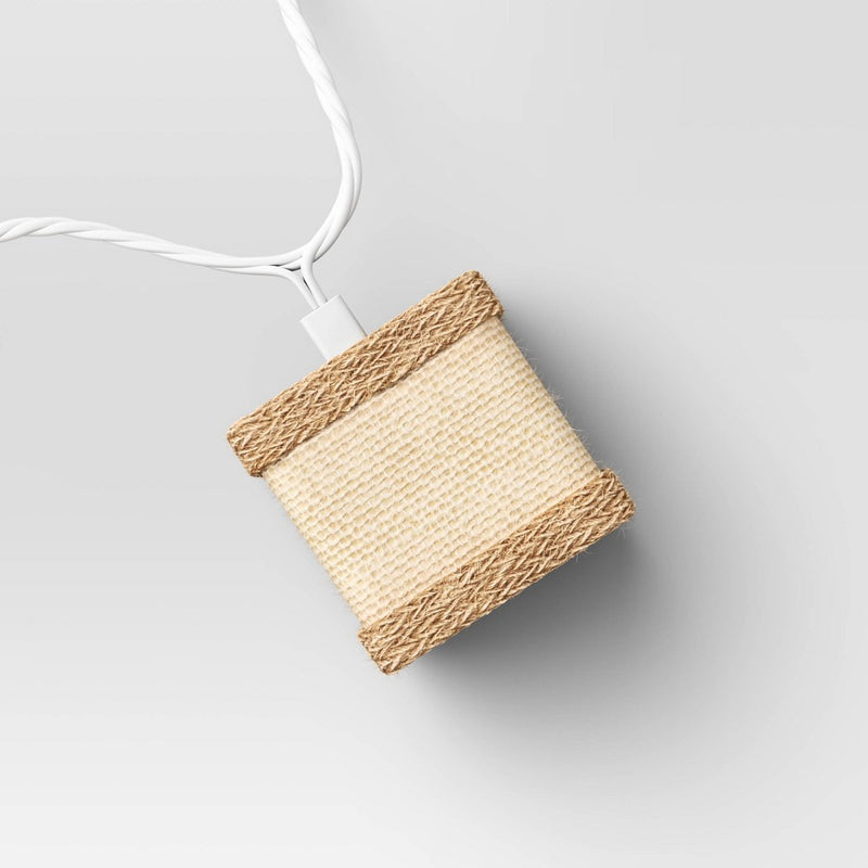 10ct Boho Square Lantern String Lights - White Wire - Threshold™