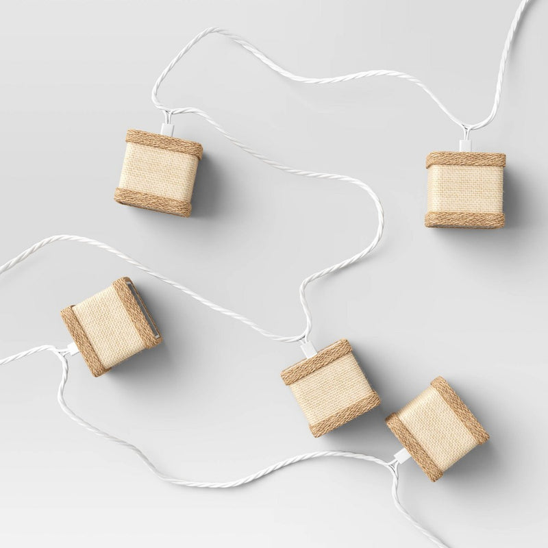 10ct Boho Square Lantern String Lights - White Wire - Threshold™