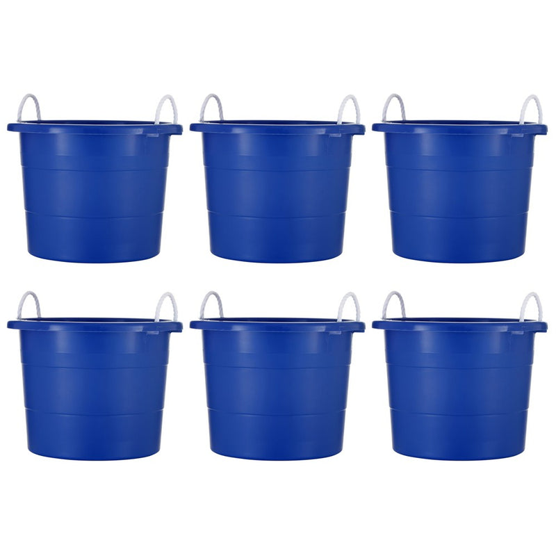 United Solutions 19 Gallon Large Durable Plastic Utility Tub with Strong Rope Handles for Indoor or Outdoor Home Organization, Blue, single (LOCAL PICKUP ONLY)