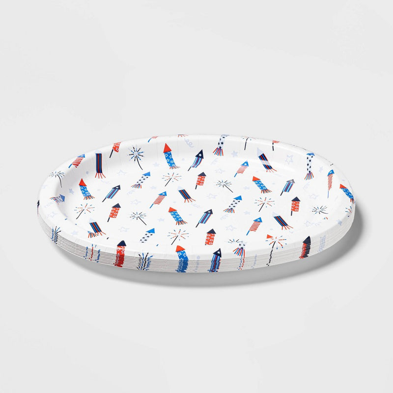 All of Fireworks Oval Platter Blue/White/Red - Sun Squad™