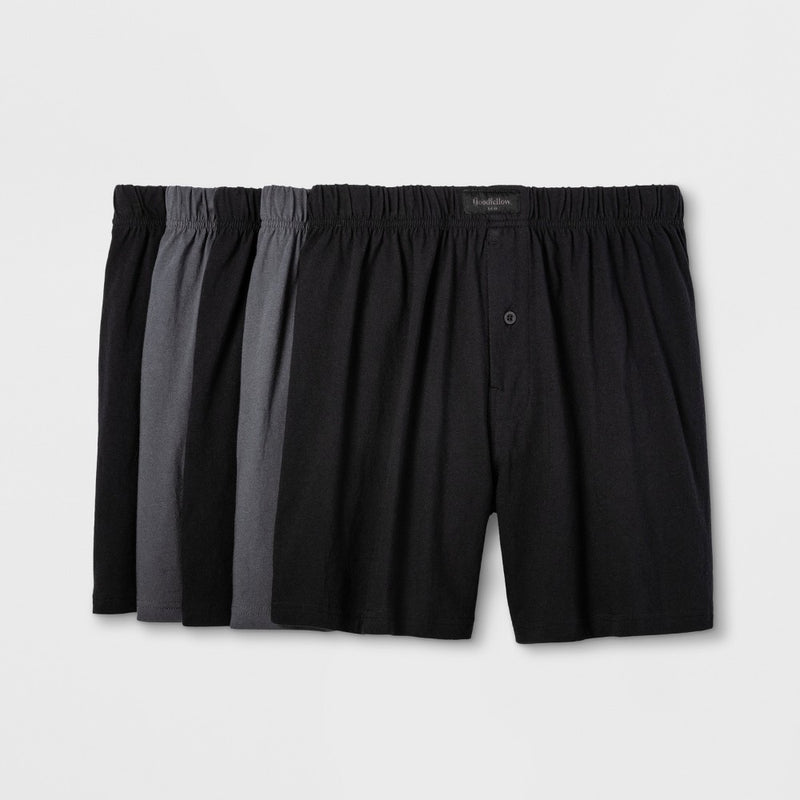 Men's Knit Boxers 5pk - Goodfellow & Co™ Gray/Black M