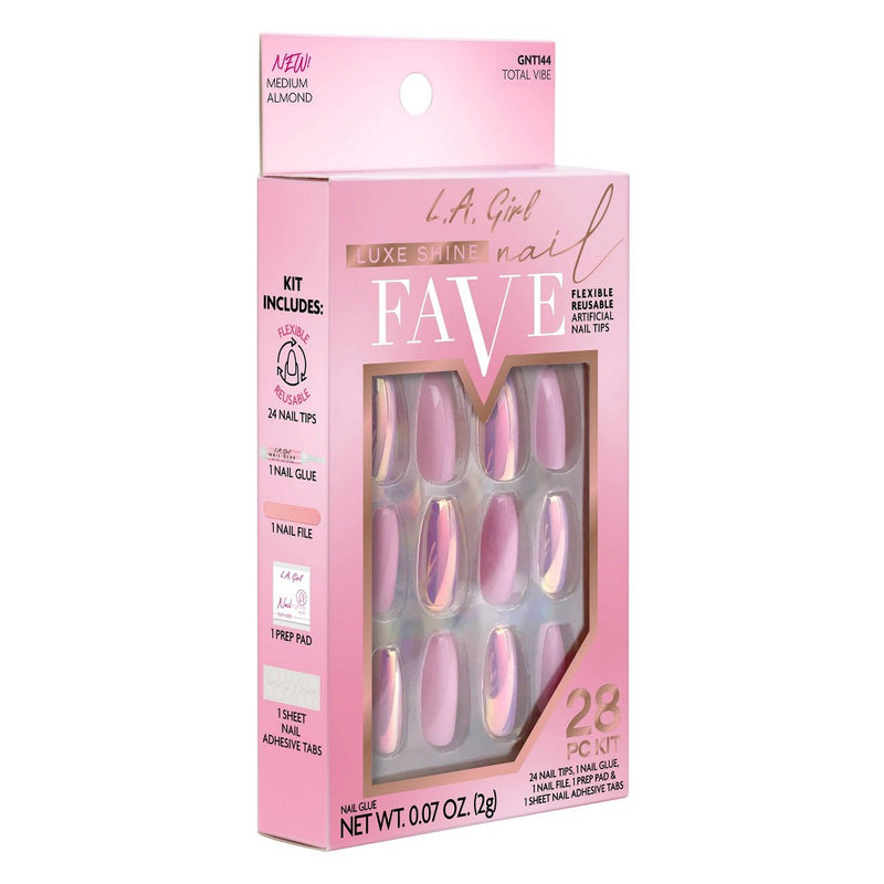 L.A. Girl Luxe Shine Fave Artificial Nail - Total Vibe Barbie- 28pc *BRAND NEW*