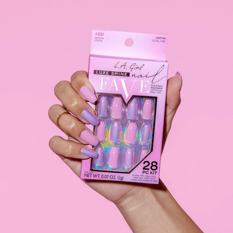 L.A. Girl Luxe Shine Fave Artificial Nail - Total Vibe Barbie- 28pc *BRAND NEW*