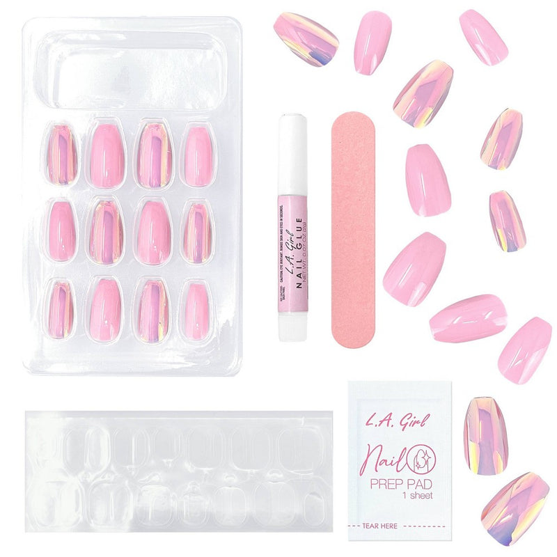 L.A. Girl Luxe Shine Fave Artificial Nail - Total Vibe Barbie- 28pc *BRAND NEW*