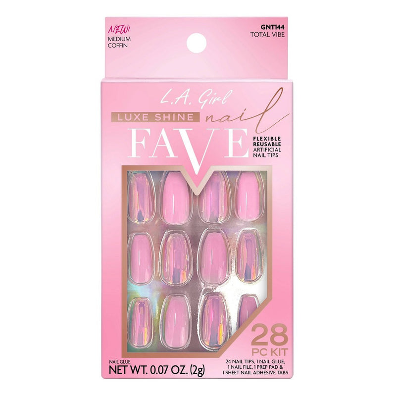 L.A. Girl Luxe Shine Fave Artificial Nail - Total Vibe Barbie- 28pc *BRAND NEW*
