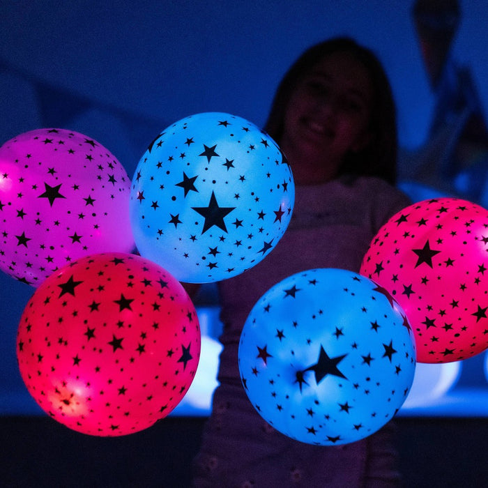 5ct illooms LED Light Up Mixed Solid Stars Balloon