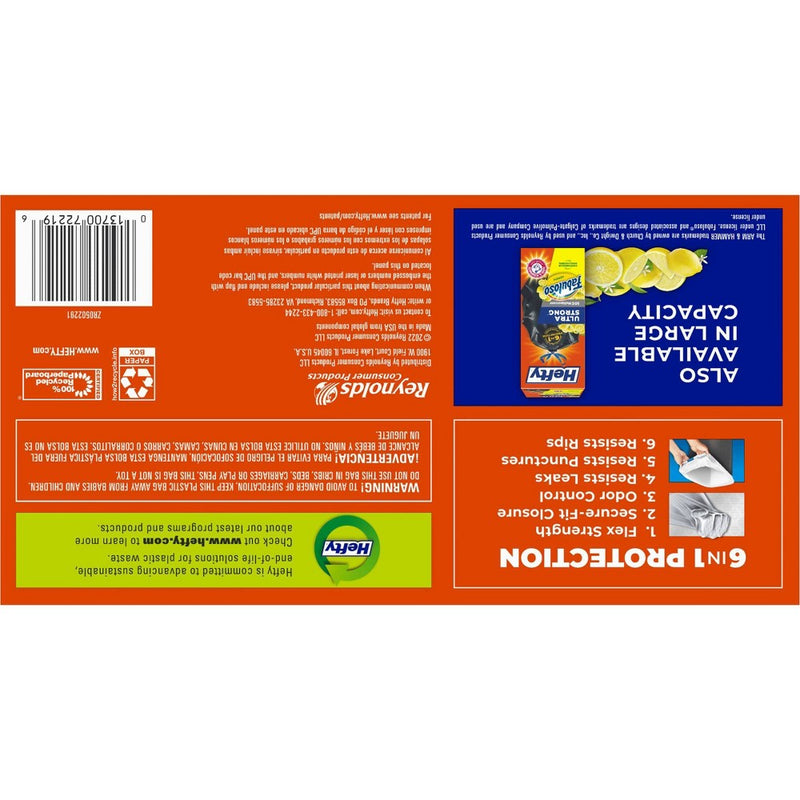 Hefty Ultra Strong Fabuloso Lemon Tall Kitchen Trash Bags - 13 Gallon/50ct-