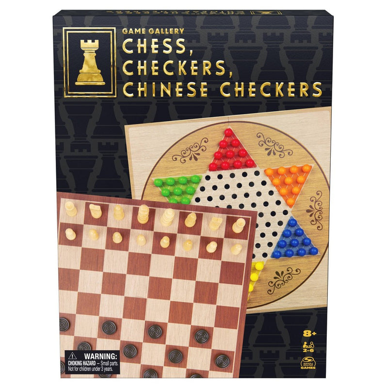 Game Gallery Chess, Checkers and Chinese Checkers Board Game Set *NEW & SEALED*