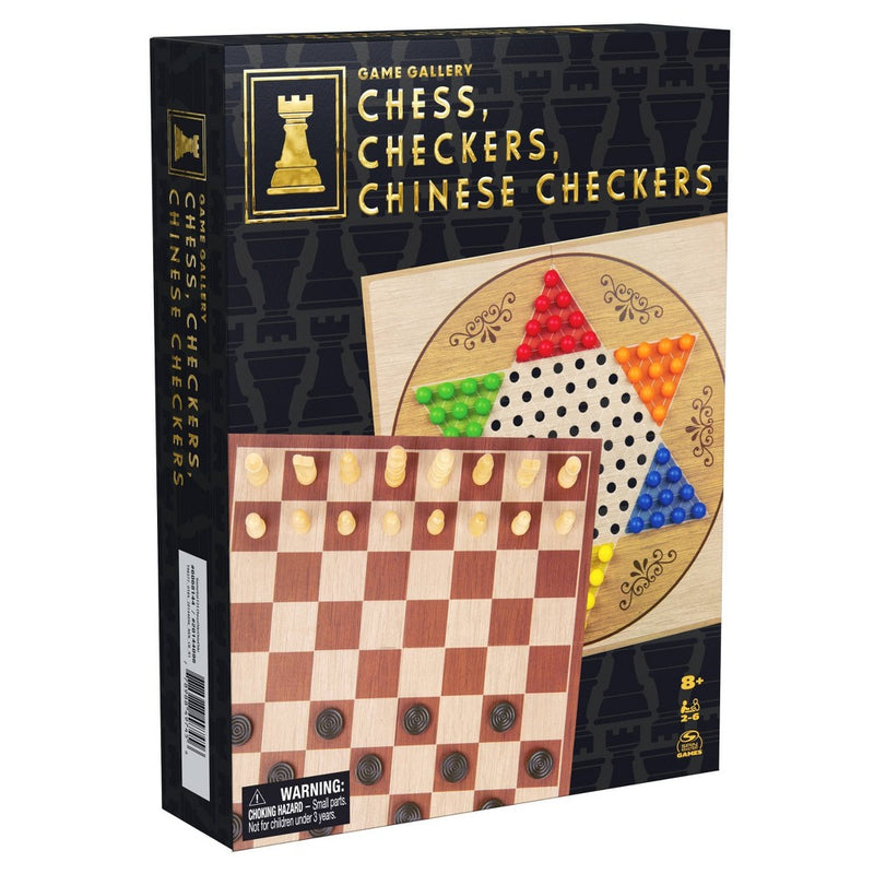 Game Gallery Chess, Checkers and Chinese Checkers Board Game Set *NEW & SEALED*