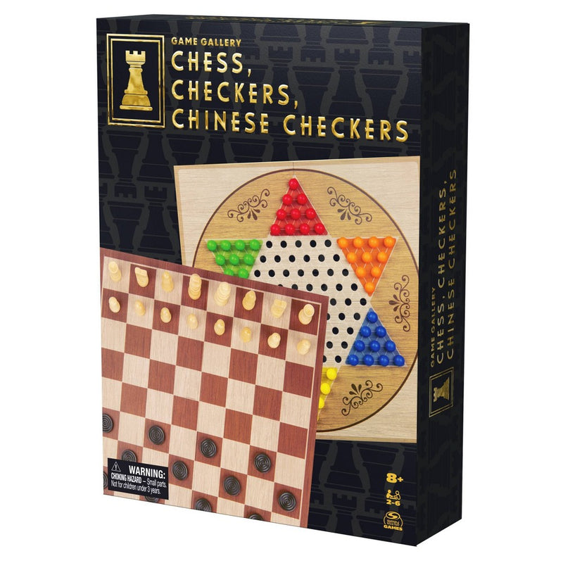 Game Gallery Chess, Checkers and Chinese Checkers Board Game Set *NEW & SEALED*