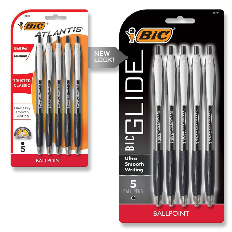 BiC 5pk Retractable Ballpoint Pens Black6
