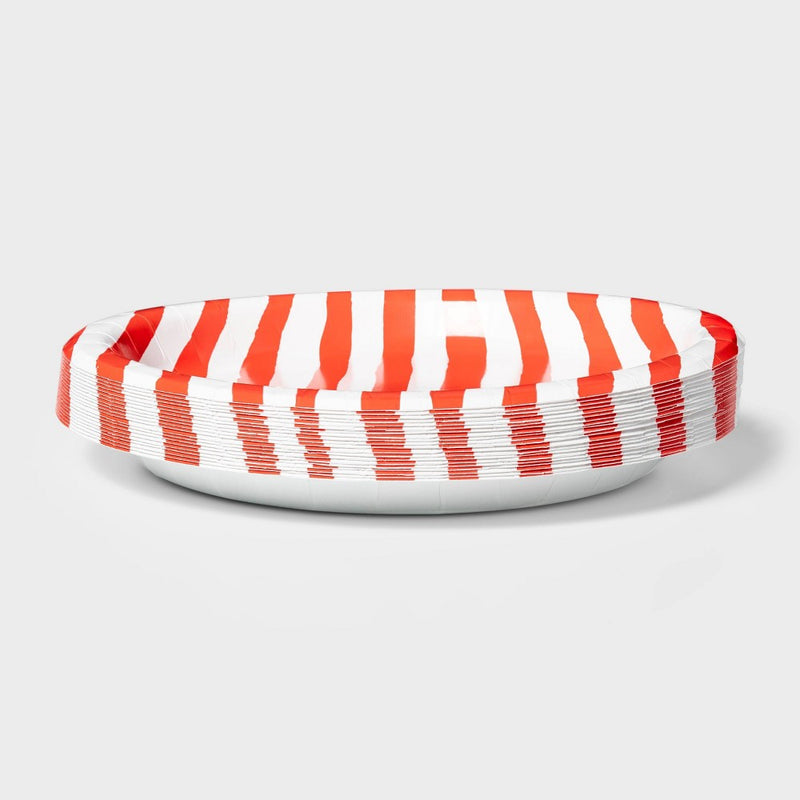 Stripe Dinner Paper Plate Red/White - Sun Squad™