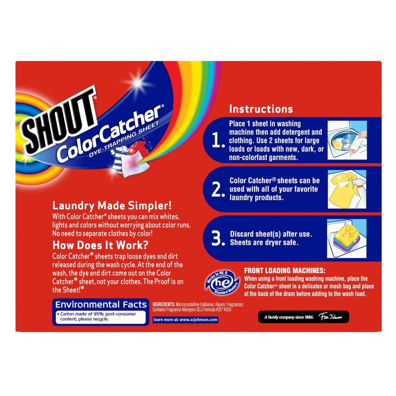 Shout Color Catcher Dye Trapping Sheets - 72ct