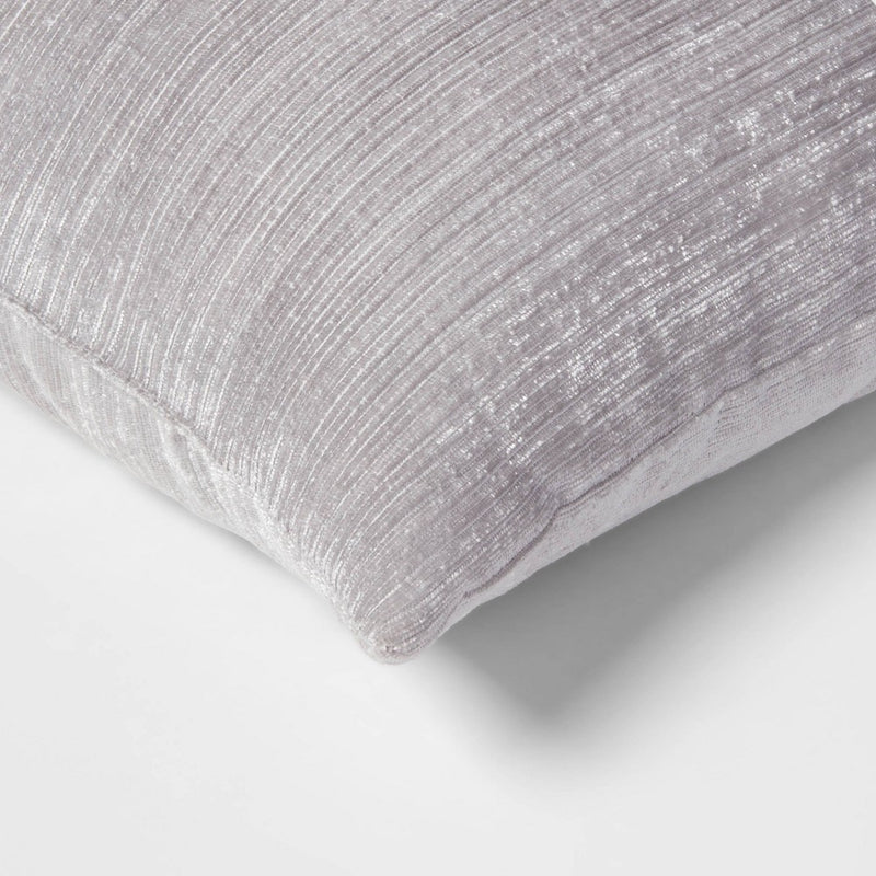 Velvet Rib Textured Lumbar Throw Pillow Gray - Threshold™