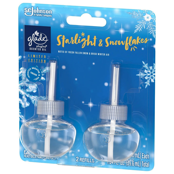 Glade PlugIns Scented Oil Air Freshener - Starlight & Snowflakes Refill - 1.34oz/2pk