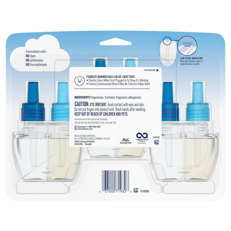 Febreze Origins Fade Defy Plug Air Freshener & Odor Fighter - Ocean - 0.87 fl oz/3pk