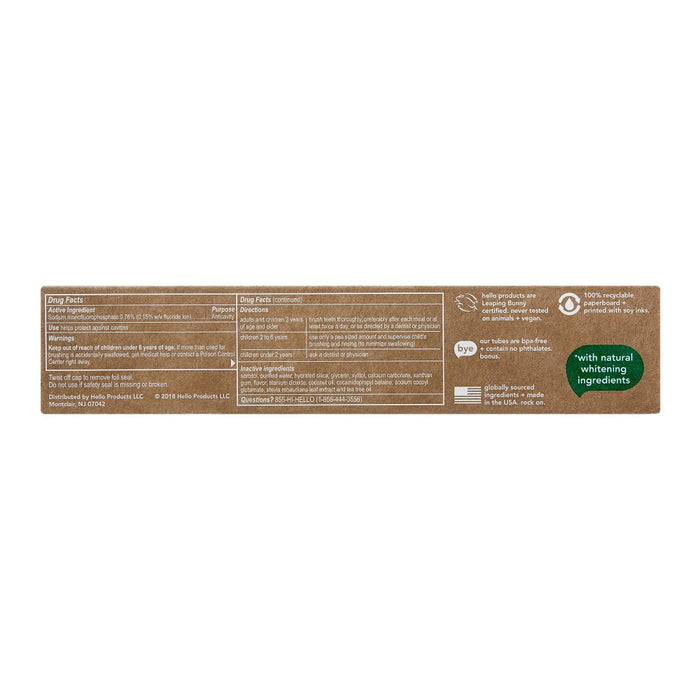hello Naturally Whitening Fluoride, SLS-Free and Vegan Toothpaste - 4.7oz