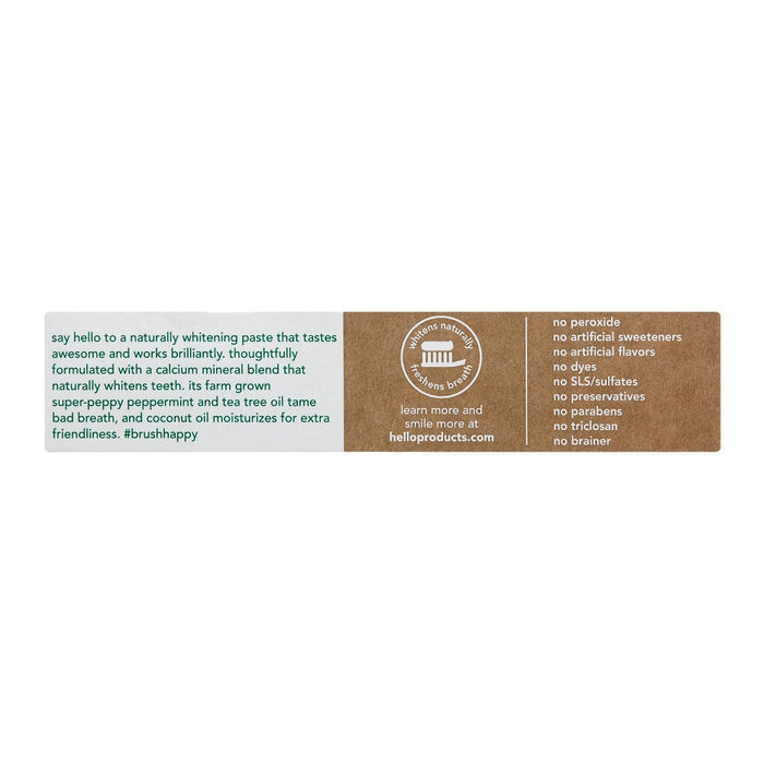 hello Naturally Whitening Fluoride, SLS-Free and Vegan Toothpaste - 4.7oz