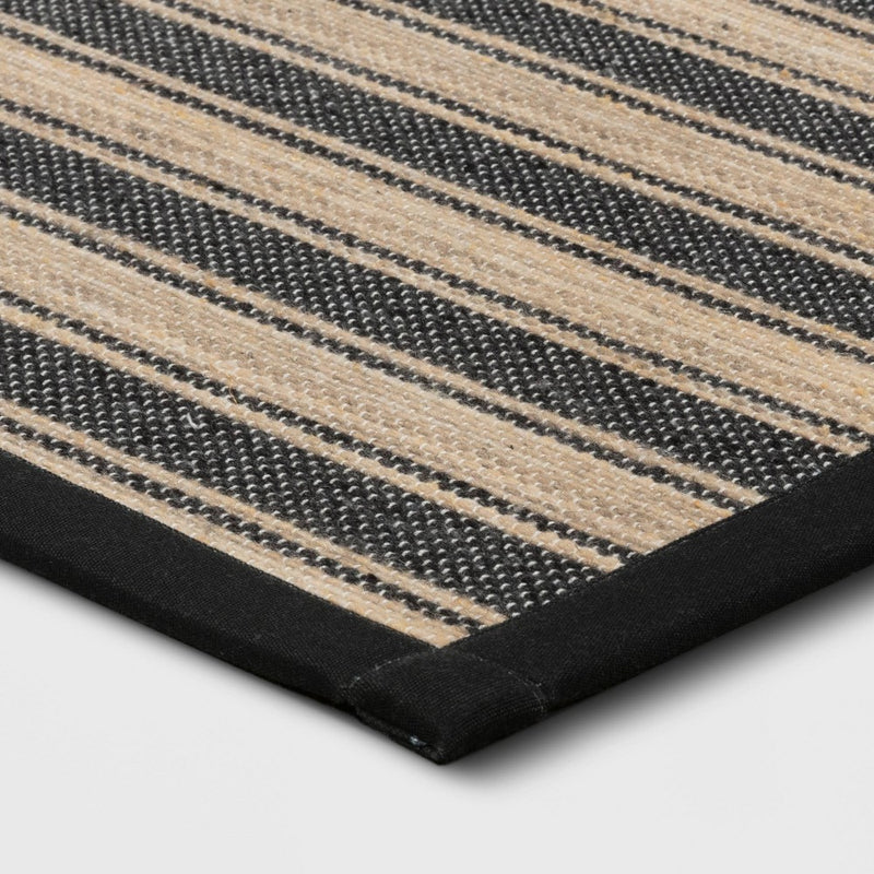 34" x 20" Vintage Striped Kitchen Rug Black/Brown - Threshold™