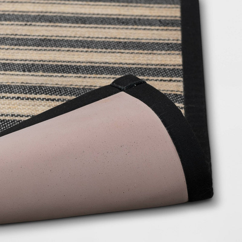 34" x 20" Vintage Striped Kitchen Rug Black/Brown - Threshold™