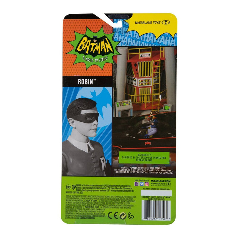 McFarlane Toys DC Retro Batman 66 6" Figure - Robin (B&W TV Variant) *NEW*