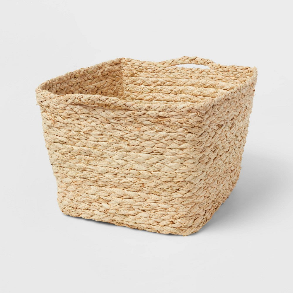 Square Braided Rafia Basket Natural - Brightroom™ — Total Liquidators