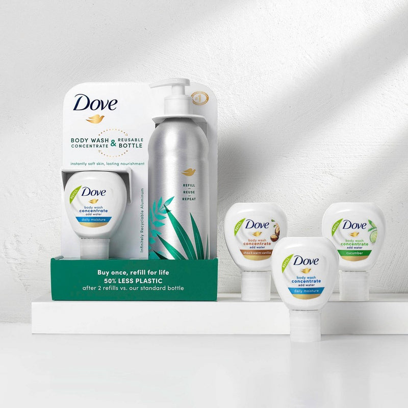 Dove Beauty Cucumber Concentrate Body Wash Refill - 4 fl oz/Makes 16 fl oz