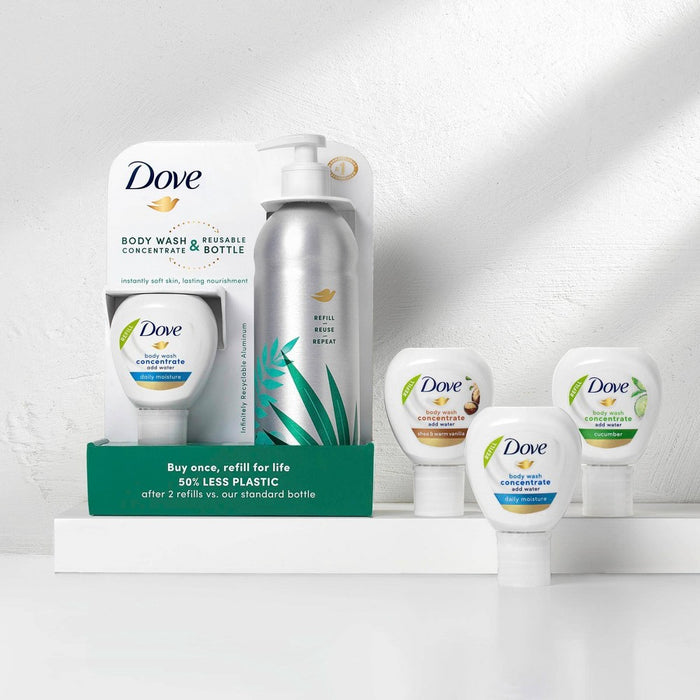 Dove Beauty Cucumber Concentrate Body Wash Refill - 4 fl oz/Makes 16 fl oz