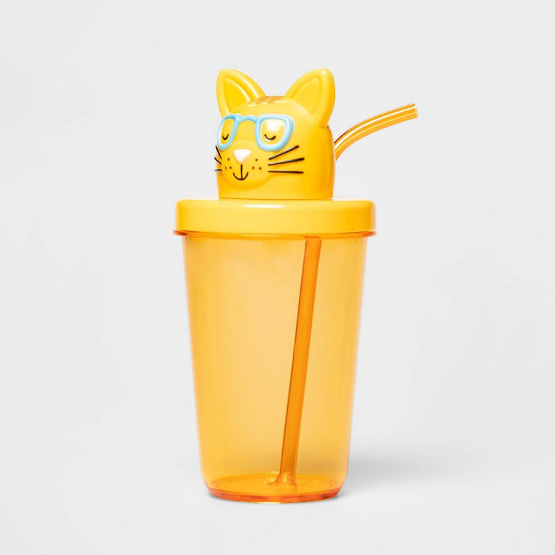 17oz Plastic Figural Cat Tumbler - Sun Squad™