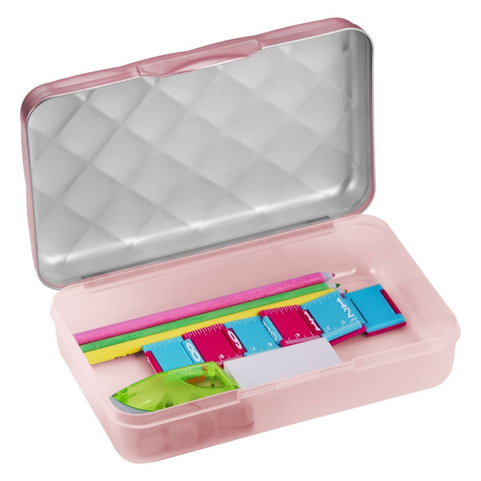 Quilted Metallic Pencil Box Rose Gold - It's Academic