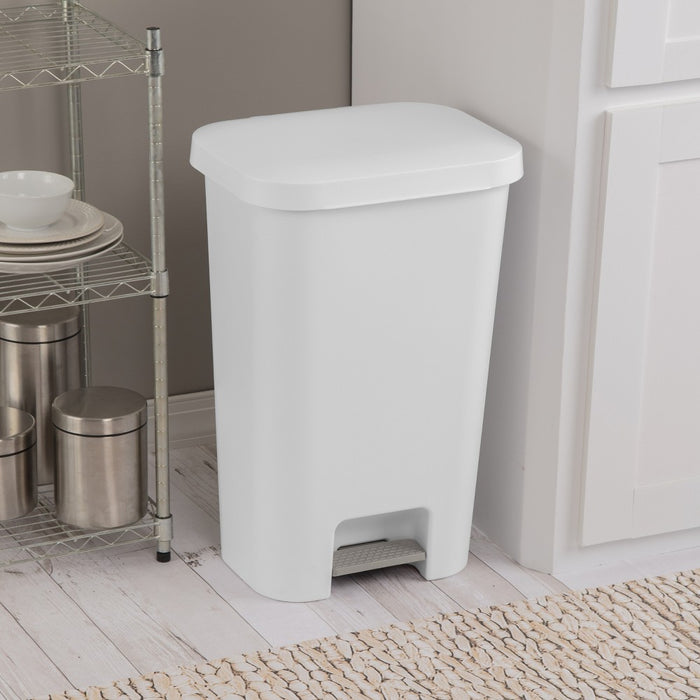 11.9gal Step Trash Can White - Brightroom™
