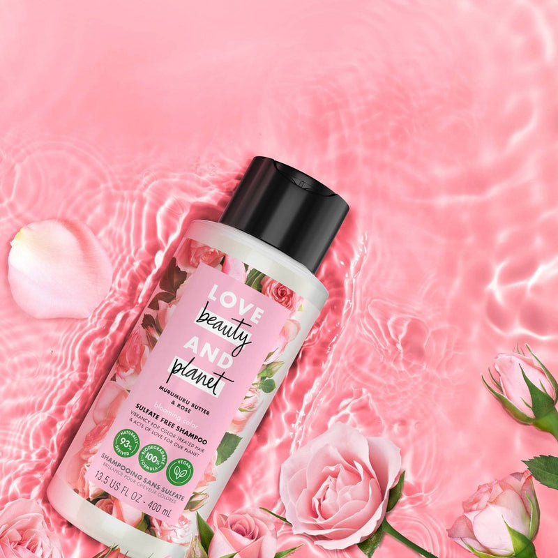 Love Beauty and Planet Murumuru Butter & Rose Sulfate Free Shampoo For Color Treated Hair - 13.5 fl oz