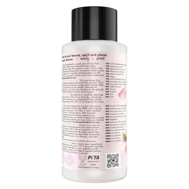 Love Beauty and Planet Murumuru Butter & Rose Sulfate Free Shampoo For Color Treated Hair - 13.5 fl oz