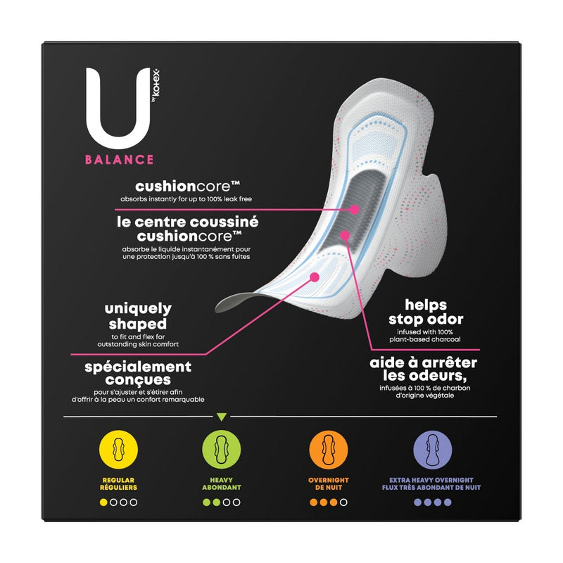 U by Kotex Balance Ultra-Thin Heavy Pads with Wings - Unscented - 46ct
