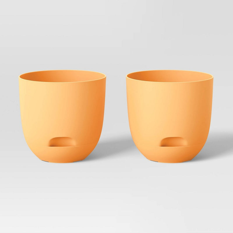 4" Wide 2pc Indoor/Outdoor Self-Watering Planters Terracotta - Room Essentials™