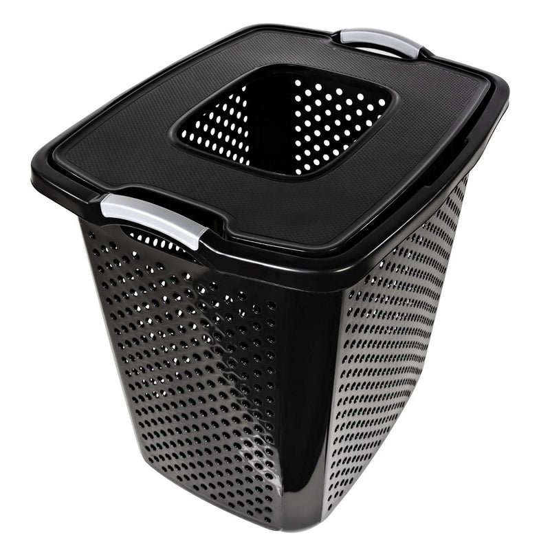 Home Logic XL Bushel Lidded Hamper Black (LOCAL PICKUP ONLY)