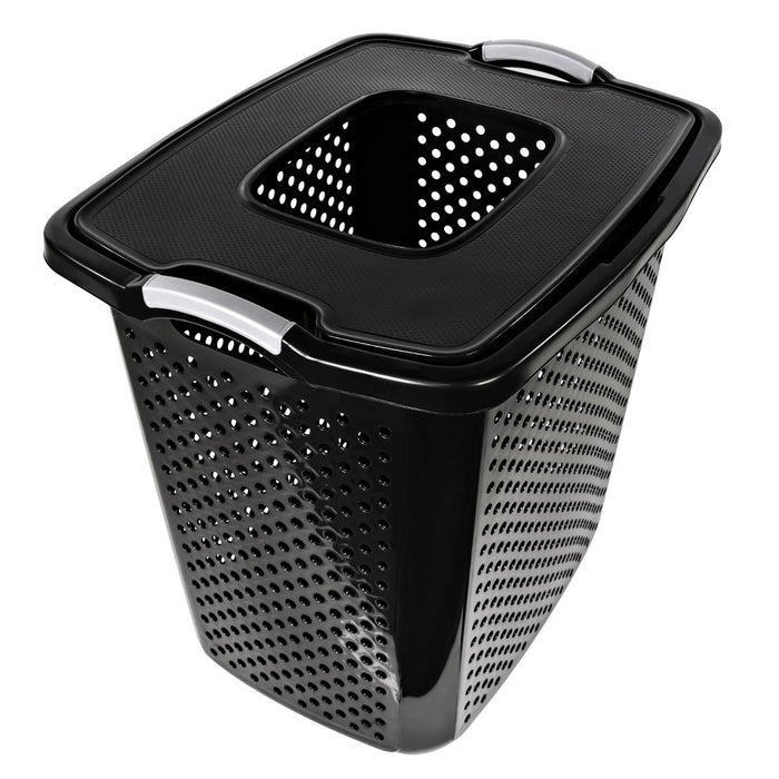 Home Logic XL Bushel Lidded Hamper Black