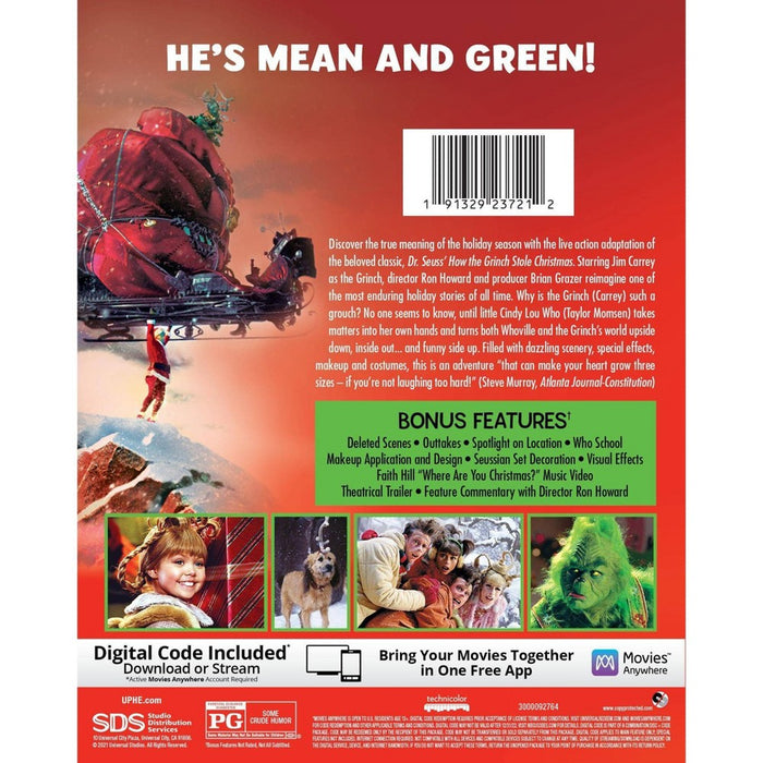 Dr. Seuss' How The Grinch Stole Christmas (Target Version Blu-ray + Digital) NEW *ADD 3 TO YOUR CART & 1 IS FREE!*
