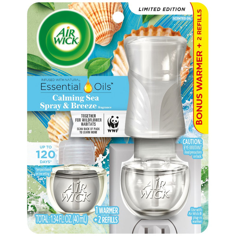 Air Wick Scented Oil Air Freshener - Calming Sea Spray & Breeze - 1.34 fl oz/3pk