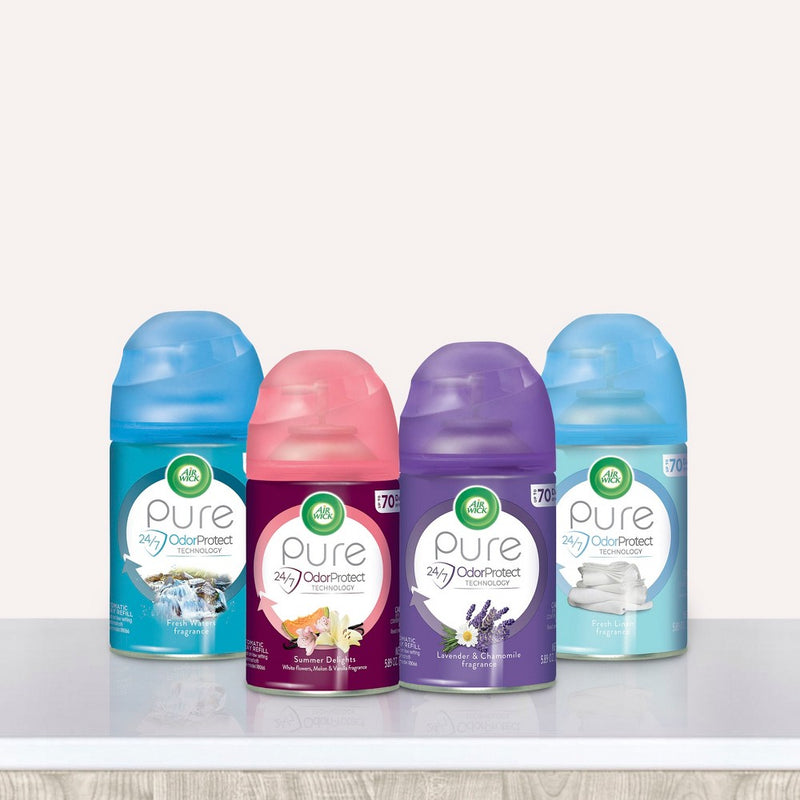 Air Wick Freshmatic Ultra - Twin Refill Essential Oils Summer Delights - White Flowers,Melon & Vanilla - 11.7oz/2pk
