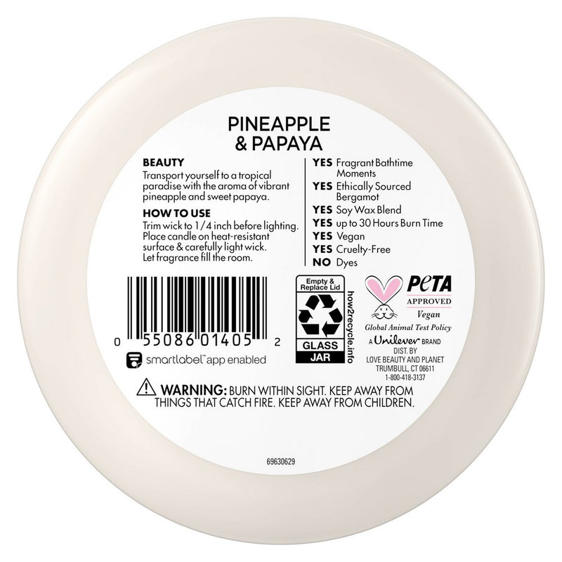 Beloved Pineapple & Papaya 2-Wick Vegan Candle - 11.5oz