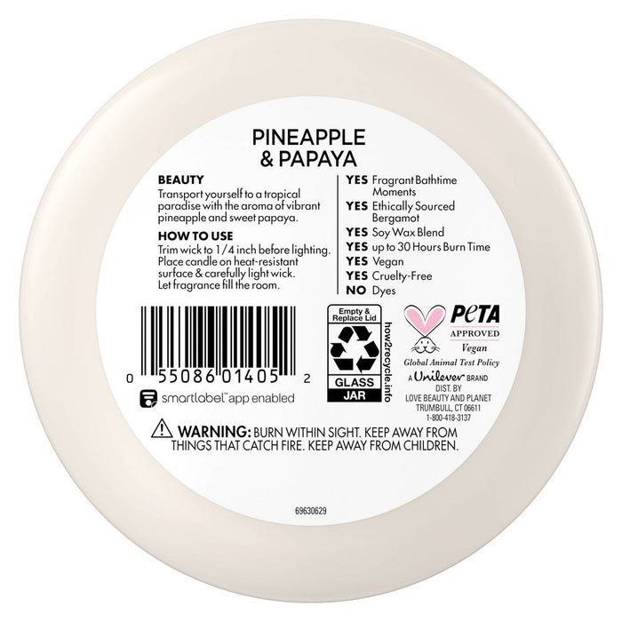 Beloved Pineapple & Papaya 2-Wick Vegan Candle - 11.5oz