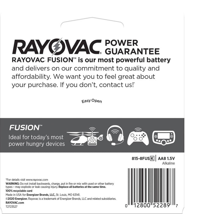 Rayovac Fusion 8pk AA Batteries – Alkaline Battery EXP 12/2035